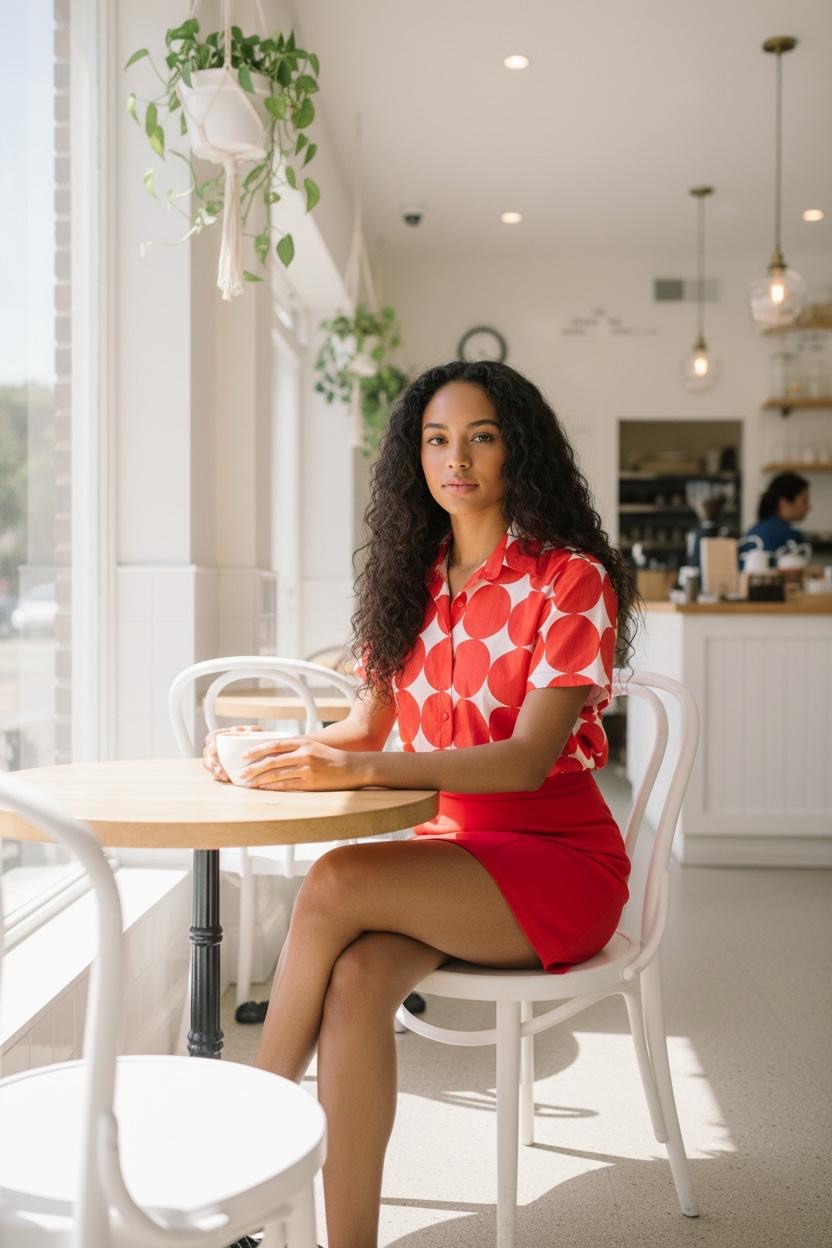 RETRO POLKA BLOUSE